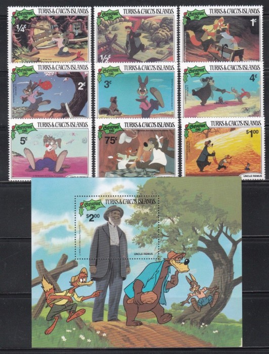 Turks şi Caicos 1981 - Walt Disney - &bdquo;Unchiul Remus&rdquo;, Serie + Colita, MNH