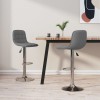 VidaXL Scaune de bar, 2 buc., gri deschis, material textil