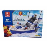 Lego barcuta de politie JIE STAR POLICE 104 piese