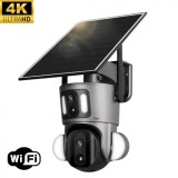 Cumpara ieftin Camera Supraveghere WIFI 4K Ultra HD, Dual Camera 4MP+4MP, Incarcare Solara, Rotire Din Aplicatie, Rezistenta La Apa IP 66, Taggo