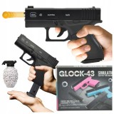 Pistol replică metalic pe bile 6 mm, mecanism cu arc, greutate 500 g, 800 bile, magazin 10 buc