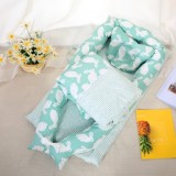 Set Patut Portabil Bebe, Cuib Copii cu Lenjerie, Perna, Protectie Bumper, Bumbac 100% Antialergic, Personalizare Broderie