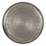 Platou Decorativ Metalic de Culoare Argintie in Stil Marocan 30cm, Oem