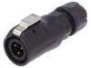Conector Circular Mufa Tata 3-PIN Aurit Lutronic IP67 5A 125V Plastic Cablu 3-6mm