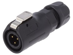 Conector circular mufă 3-PIN aurit