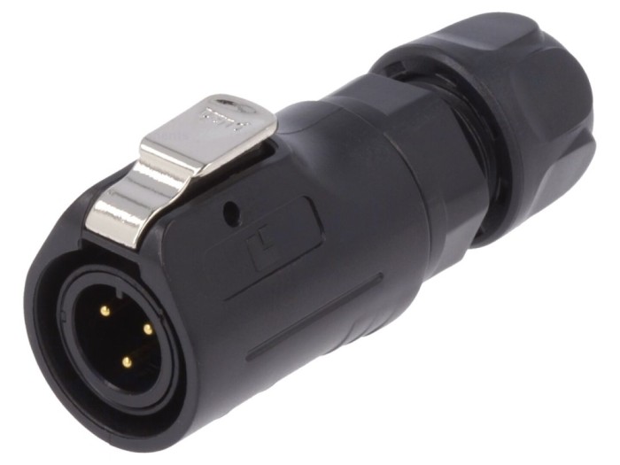 Conector circular mufă 3-PIN aurit