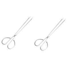 Set 2 clesti pentru carbune, 47 cm, argintiu