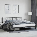 VidaXL Cadru de pat metalic cu tăblie, negru, 193x203 cm
