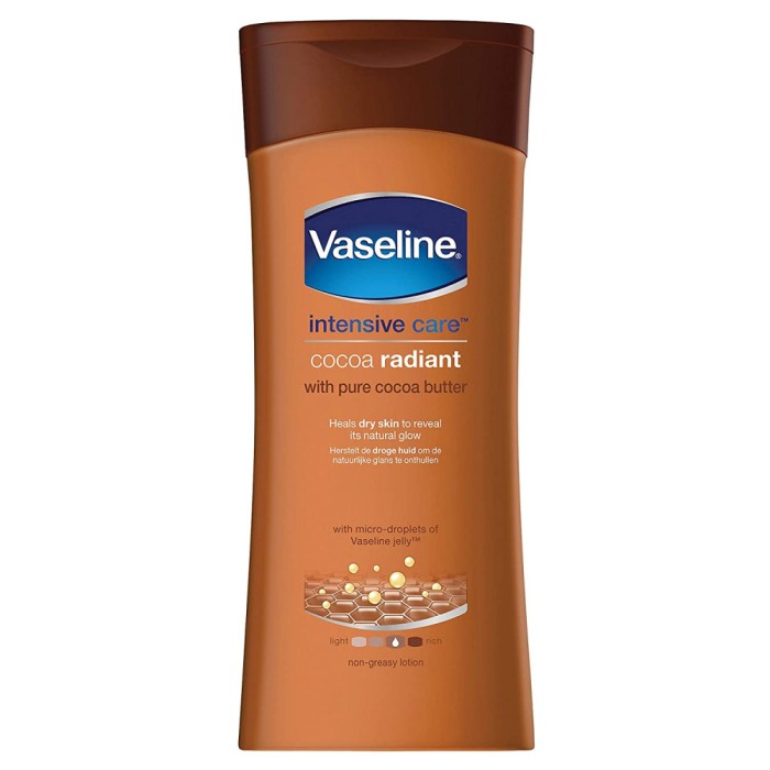 Lotiune de Corp, Vaseline, Cocoa Radiant, cu Unt de Cacao, pentru Catifelarea Pielii, Hidratare Inte