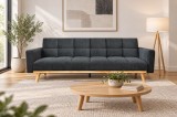 Canapea Dallas 214x84x84 cm Rabatabila Stofa Dark Grey (cod AF 2403-45)