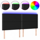Cumpara ieftin Tablie de pat cu LED, negru, 200x5x118/128 cm, textil