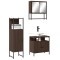 vidaXL Set mobilier de baie, 3 piese, stejar maro, lemn prelucrat 3214699