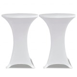 Husa de masa cu picior &Oslash;70 cm, 2 buc., alb, elastic