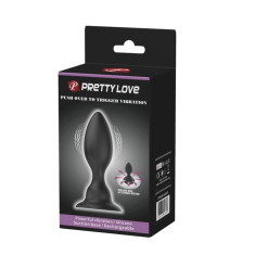 Pretty Love Anal Plug - Dop Anal din Silicon cu Vibrație și Ventuză, 10,8 cm