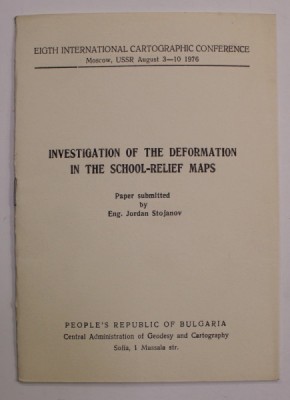 INVESTIGATION OF THE DEFORMATION IN THE SCHOOL - RELIEF MAPS , by ENG. JORDAN STOJANOV , 1976 foto