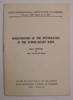 INVESTIGATION OF THE DEFORMATION IN THE SCHOOL - RELIEF MAPS , by ENG. JORDAN STOJANOV , 1976 foto