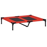 PawHut Pat pentru C&acirc;ini &Icirc;nălțat, Pat Mare Pentru C&acirc;ini de Călătorie cu Greutate de P&acirc;nă la 30 kg, 91,5x76,2x18 cm, Roșu | Aosom Romania