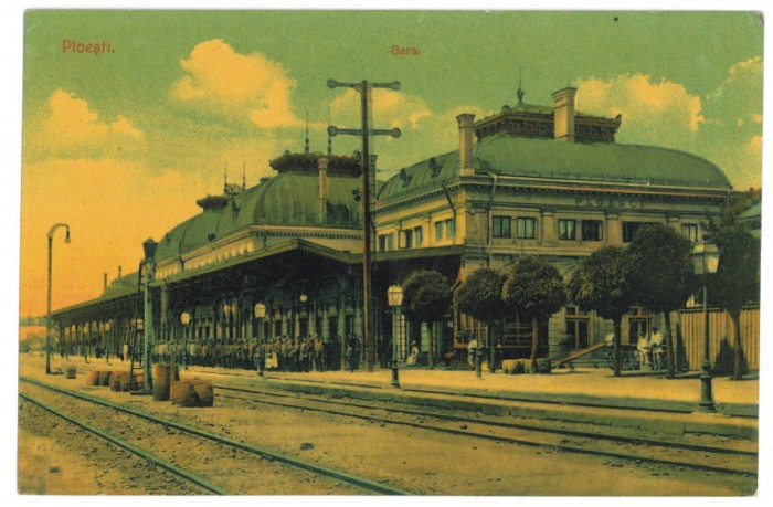 2456 - PLOIESTI, Railway Station, Romania - old postcard - unused