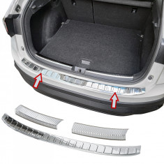 Set de 2 protectii bara spate si interior portbagaj crom premium pentru VW Taigo din 2021