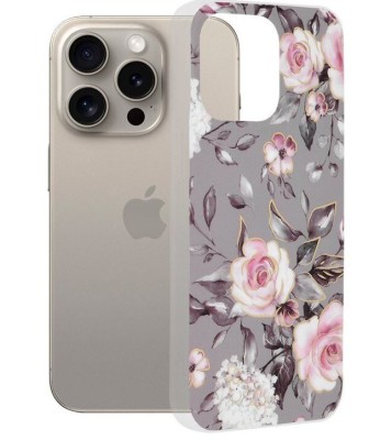 Husa iPhone 16 Techsuit Flori Gri foto