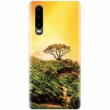 Husa silicon pentru Huawei P30, Hill Top Tree Golden Light