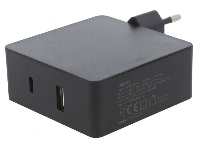 Alimentator Pulsatoriu 5-20VDC 3A 65W Negru
