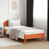 VidaXL Cadru pat fără saltea, maro ceruit, 100x200 cm, lemn masiv pin
