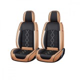 Huse auto premium 5 locuri Carguard Deluxe piele ecologica perforata si textil - maro caramel Best CarHome