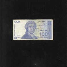 Rar! Croatia 1000 1.000 dinari 1991 seria2908447
