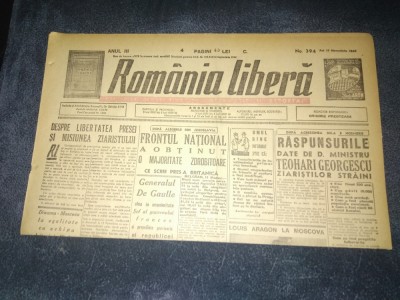 ZIARUL ROMANIA LIBERA 15 NOIEMBRIE 1945 foto