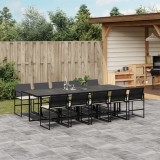Cumpara ieftin Gossi set mobilier de exterior cu perne, 11 piese, negru, poliratan