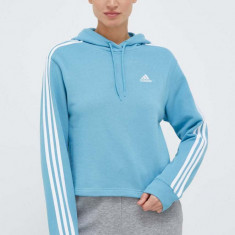 adidas hanorac de bumbac femei, cu glugă, cu imprimeu