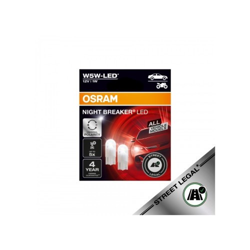 Leduri auto pentru pozitie, Osram W5W Night Breaker LED, 1 W, 12 V Cod: 2825DWNBB2