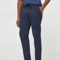 BOSS pantaloni bărbați, culoarea bleumarin, mulată 50514608