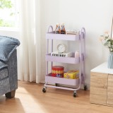 Carucior 3 cosuri servire la masa Pyh&auml;nt&auml; 78,5x46x35cm otel lila [en.casa] HausGarden Leisure, [en.casa]