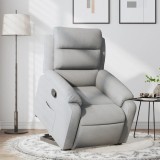 VidaXL Fotoliu rabatabil cu ridicare, gri deschis, material textil