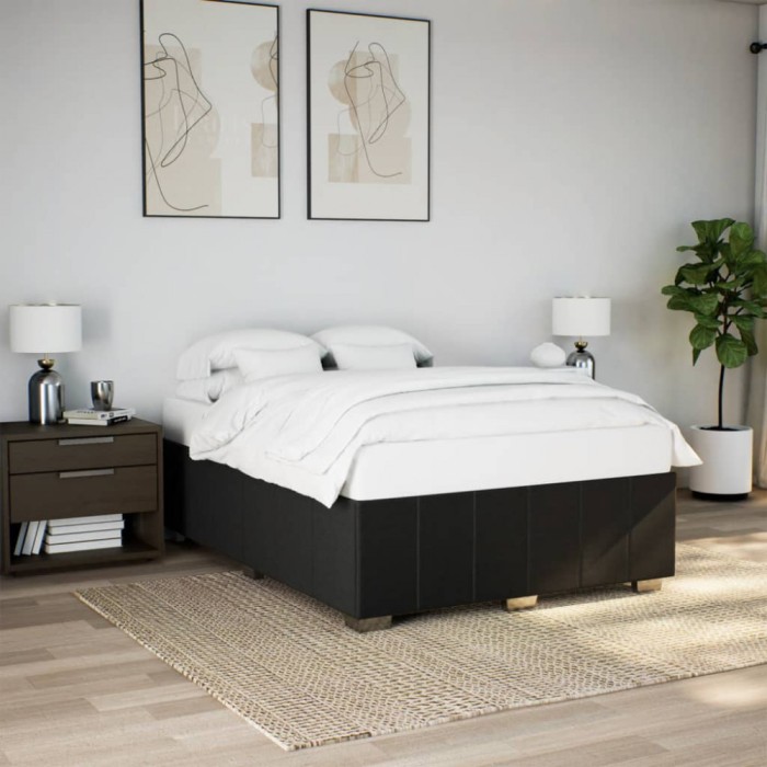 vidaXL Cadru de pat fără saltea, negru, 140x190 cm, textil 3284834