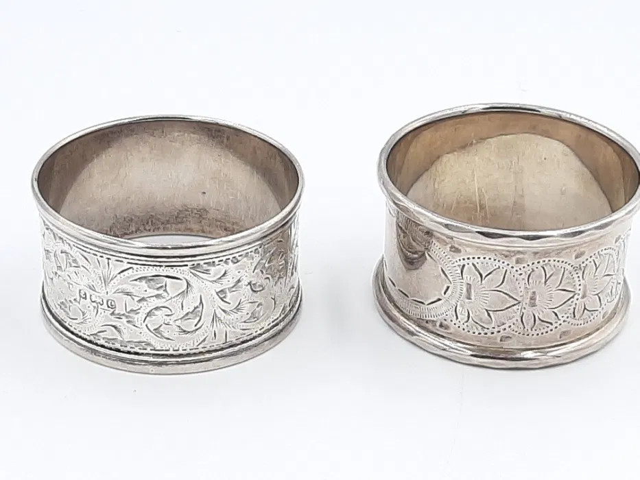 De colectie! Superbe accesorii-inele pentru servetele masa din argint anii  1880! | arhiva Okazii.ro