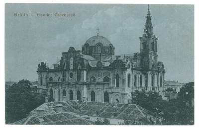 5293 - BRAILA Greek Church, Romania - old postcard - used - 1912 foto