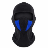 Cumpara ieftin Cagula Moto FIXATO, Unisex, Protectie UV, Masca Mesh, Material elastic si respirabil, Marime universala, Negru cu Albastru
