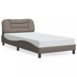 VidaXL Cadru de pat fără saltea, gri taupe, 100x200 cm, textil