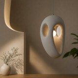 Lustra suspendata moderna EON Eleganza, 49 cm, gri, E27, &icirc;naltime reglabila