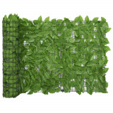Paravan Balcon Terasa Gradina, 300x75 cm, Frunze Verzi, Polietilena + Textil