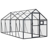 Cumpara ieftin Voliera de pasari, antracit, 1,79x4x1,85 m, aluminiu