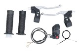 Set Complet Ghidon Mini Moto Pocket Bike 49cc - Manete Frana, Maner Acceleratie, Mansoane Cauciuc si Cablu Acceleratie Inclus TM Motorcycle Parts