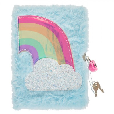 Carnet Notițe Fancy, A6, 80 File, Copertă Păroasă, Multicolor, Cu Lacăt foto