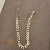 Bratara Sylva , placata aur 18K, 19+5 cm, frunzulite, Brazilia