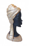 Statueta decorativa, Femeie Africana, Auriu, 24 cm, 1170HG
