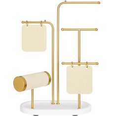 SONGMICS Stand suport pentru depozitare si expunere bijuterii, otel, 11x20x32 cm, auriu Household NewTrend