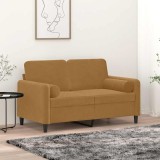 VidaXL Perne decorative, 2 buc., maro, &Oslash;15x50 cm, catifea 349516